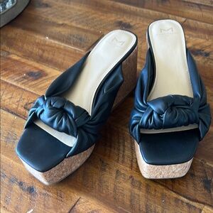 Marc Fisher Black Wedge Shoes with Slip-On Design